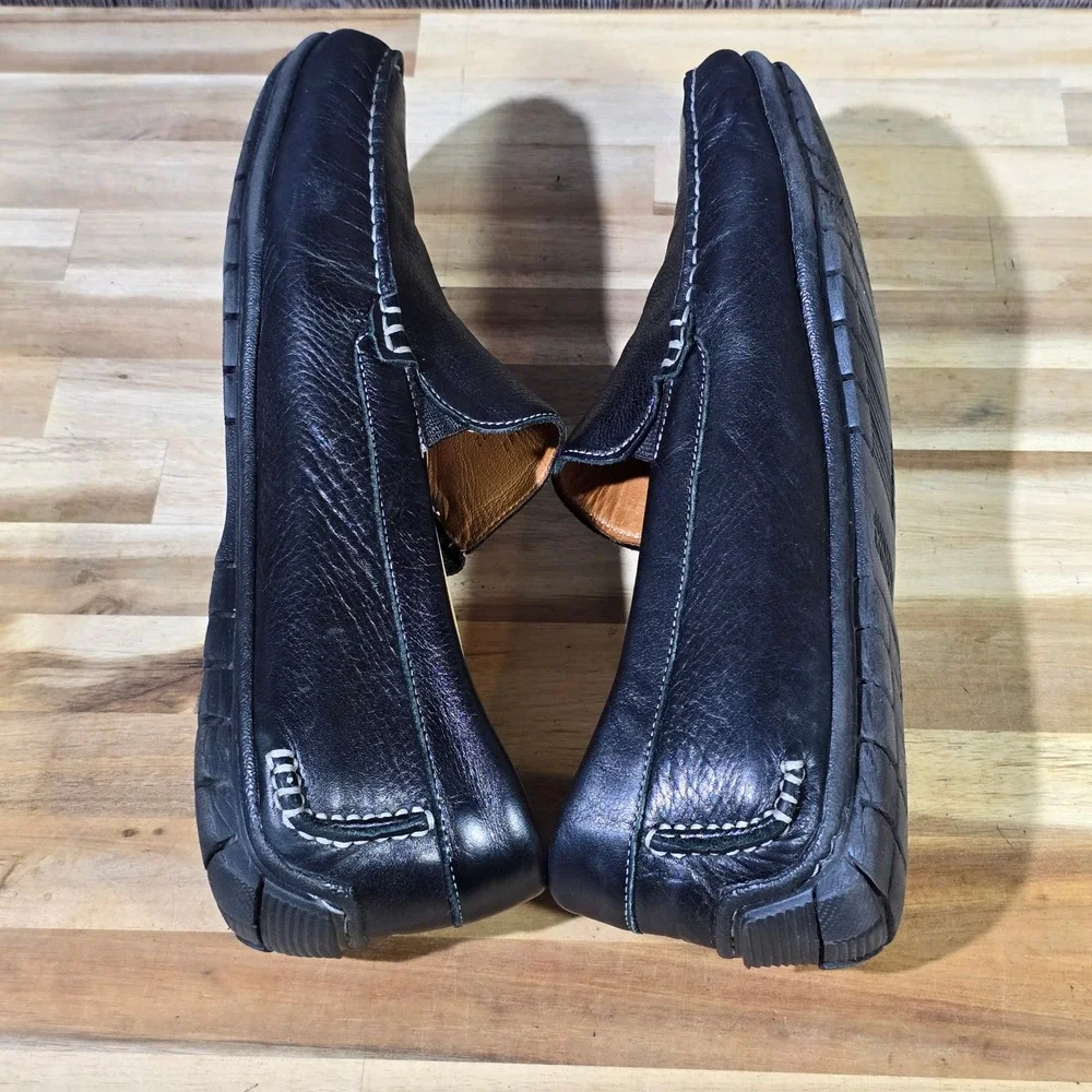 Johnston & Murphy McGuffey Loafer Black Leather Sheepskin Slip On Size 11 M Men‎